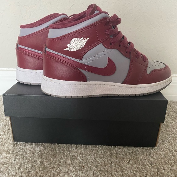 Air Jordans - size 5 youth red & gray - Picture 1 of 6